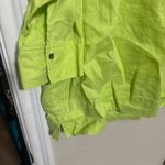 John Mark  blouse lagenlook top 100% Flax Neon Green womens sz XL popover Photo 3