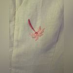 Real Comfort Linen White w/Pink Embroidered Palm Trees SL Lined Dress Size 12 Photo 9