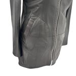 Alice Arthur Lightweight Black Leather Reversible Animal Print Jacket, Size 36 Photo 2