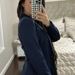 H&M Navy Blue Blazer One Button Striped inside Photo 4