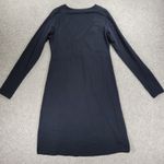 Athleta  Senorita Dress Womens L Black Long Sleeve V-neck Stretch Casual Cotton Photo 5