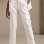 Banana Republic  Heritage Expedition Linen Cargo Pants Ankle‎ Ivory Size 2 Photo 0