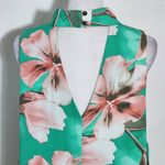 Peach Love California Green Floral Mini Dress Size Large Wedding Guest Dress Photo 5