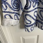 Multiples Blue and White Buttoned Jacket Size XL textured ribbon old money chic Photo 2