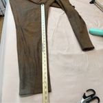 Chico's Stretch Brown Coated Faux-Suede Worn Luggage Slim Pants Size 14 Photo 13