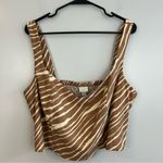 A New Day NWT Linen Blend Cropped Adjustable Animal Print Tank Size XXL Photo 2