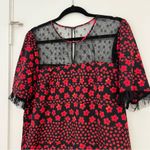 BCBGeneration Dress Womens Mixed Media Red Black Floral Lace Photo 6