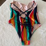 Aerie  Colorful Striped one piece Swimsuit Photo 2