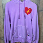 Aviator Nation  Purple Heart Lightning Hoodie Oversized Pullover Sweatshirt Small Photo 0