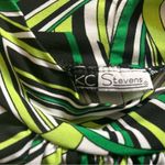 Blouse Green Graphic Sleeveless Blouse with Mandarin Collar Lg Photo 2