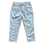 Paige Parisun Pleated Trouser Cuff Denim Jeans Stretch Women's Size 27 Photo 2