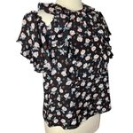 Rebecca Taylor  Rosalie Cold Shoulder Ruffled‎ Silk Top, Size 6 Photo 4
