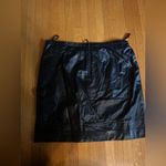M&S Autograph Mixed Suede and Leather Black Mini Skirt, Size 8 Photo 4
