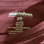 Nickelodeon Rugrats Size XS Burgundy Crop Long Sleeve Cotton Tee. Preloved Photo 7