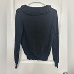 Dana Buchman Ruffle V-Neck Top Black Sparkle Knit S Photo 2