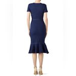 Opening Ceremony Blue Textured Desert Jacquard Ruffle Hem Midi Dress Size XS Photo 1