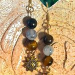 Handmade  Bronzite + Chrysoprase + Tigers Eye Sun Charm Earrings ✨ Photo 0