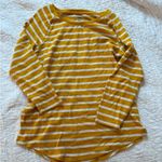 Old Navy  Yellow White Striped Top Long Sleeve Photo 0
