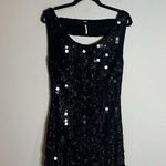 Free People  Speak Easy Beaded Mini Dress Black Photo 0