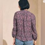 Faherty  Portia Blouse In Fiona Block Print Purple Blouse Size Small Photo 1