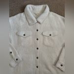 Linda Anderson Sherpa Shacket Jacket Women’s XXL Cream Button Front Teddy Fleece White Photo 2