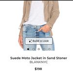 BLANK NYC  Suede moto jacket in sand stoner small $198 Photo 1