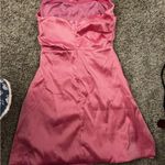 SheIn Pink silk strapless dress Photo 1
