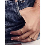 Boutique NEW‎ Women's Dainty Gold Filled Black & Synthetic Diamond Ring Size 7 Photo 2