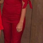 Red Off Shoulder Jumpsuit Photo 0