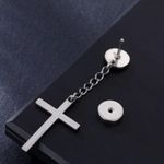2 Piece Dangling Silver Cross Earrings - Ear Plugs, Punk, Goth, Alternative Photo 6