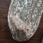 Maje NWT  Womens Rose Gold Disco Short Sequined Deep V Evening Dress Size 34 Photo 3