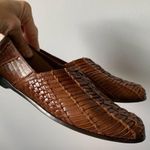 L.L.Bean VTG Huaraches Woven Slip On Sandal Mary Jane Shoes Leather Brown 6 6.5 Photo 8