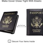 None Passport Holder for Travel, RFID Passport Cover Wallet for Women Men - Black Photo 5