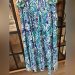 Umgee  maxi dress lilly Pulitzer print watercolor ruffle short sleeve tiered Photo 3