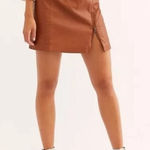 Free People Womens Faux Leather Mini Skirt size 4 Photo 0