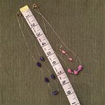 Two handmade vintage necklaces and a pair of earrings the beads are made of paper Purple Photo 2