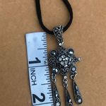 Vintage smokey grey gunmetal rhinestone pendant ( new) Photo 2