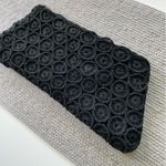 Vintage CORDE 1940’s Black Woven Circle Design Crochet Oversized Clutch Bag Photo 7