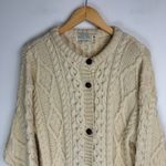 Thomas Keeling Wool Fisherman Sweater Cardigan Sz XL Chunky Hand Knit Photo 2