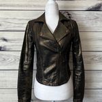 Rock & Republic Gold & Black Metallic Fitted Motorcycle Jacket Photo 0