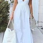 ZARA white gabardine cotton midi maxi white summer sun dress Photo 8