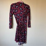 Boden Pink Blue Floral Mini Wrap Dress Womens 6P Classic Fall Casual Modest Photo 8