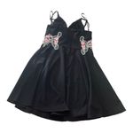 B. Smart juniors 11 black floral embroidery mini dress babydoll prom dance hoco c Photo 1