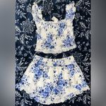 NWT! 2pc En Creme Floral Print Kate Set Blue Size L Photo 7