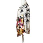 Soft Surroundings Champ De Fleurs Shirt Womens L Multi Color Floral Pleated Photo 3