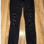 Hollister  Jeans Womens 11 R Black High Rise Crop Super Skinny Stretch Distressed Photo 0