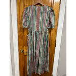 Laura Ashley EUC Vintage  1990’s Puff Sleeves Striped Pattern Tea Dress Size 10 Photo 2