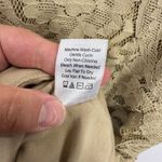 Coldwater Creek Top L Tan Lace Overlay Short Sleeve Stretch Blouse Boho Neutral Photo 5