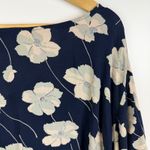 CHAPS  Floral Blouse Size 3X Navy Lightweight Boho Stretch Office Comfy Boho Photo 2