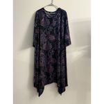 Catherines Anywear by  Keyhole Midi Dress Size 2X Shark Bite Hem‎ Purple Paisley Photo 1